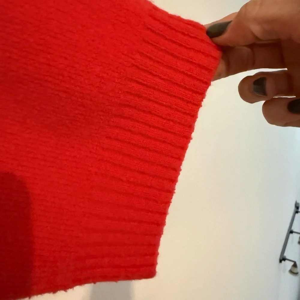 Anthropologie Moth Vibrant Red Crew Neck Sweater - Picture 2 of 3